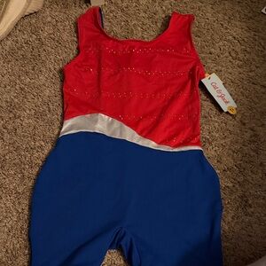 Cat & Jack Red and Blue Jumpsuit with Silver Accent